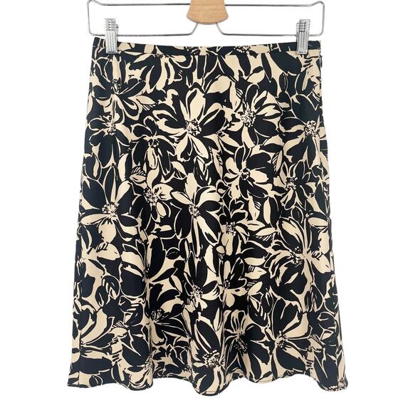 Ann Taylor Womens Vintage Tropical 100% Silk Floral Knee Length Skirt Size 4P - Picture 1 of 6